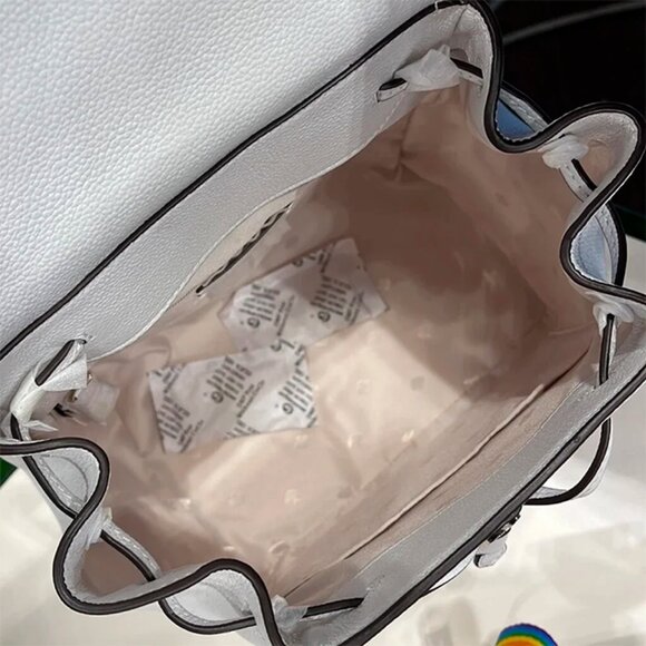 S Kate Spade Darcy White Leather Flap Backpack K7292 Rainbow Pride NWT $359 main image 7